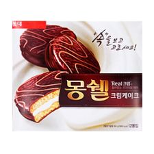 Lotte Moncher Cream Cake 13.6oz(384g) 12 Pieces, 롯데 몽쉘 크림케이크 13.6oz(384g) 12개입